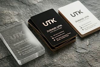 design luxury transparent plastic or minimalist business card with qr code