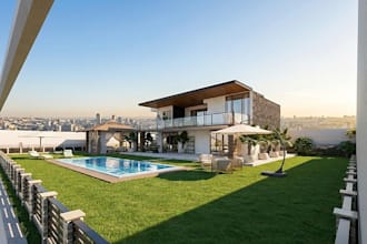create realistic 2 floor 3d house design