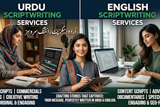 write emotional urdu and english story script for you