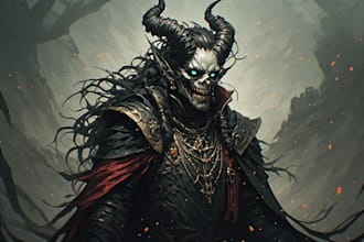 draw horror dark art character creature illustration cover