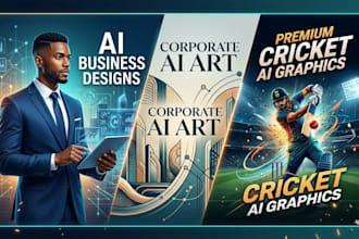 design professional ai art and sports cricket graphics