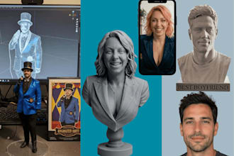 sculpt stl 3d head face model from photo to 3d print bust statue figurine