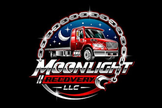 design automotive service logo for a tow truck company