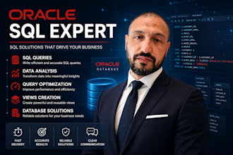 write oracle sql queries, views and database solutions