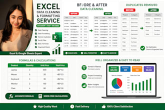 clean, format, organize and fix excel spreadsheets