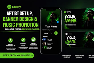 do spotify artist profile set up banner design and music promotion for growth