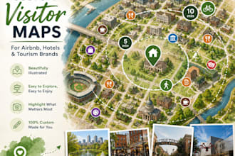 design custom illustrated visitor maps for airbnb, hotels and tourism brands
