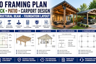 do framing plan deck patio carport design structural beam foundation layout