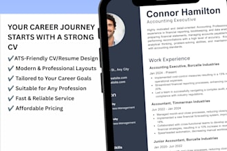 design a professional ats friendly CV or resume