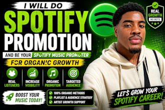 do spotify promotion and be your sportify music promoter for organic growth