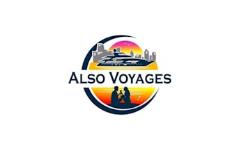make woman and family logo for a new travel agency