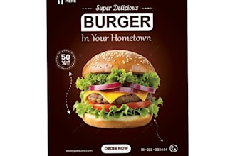 design attractive burger banner for your food business