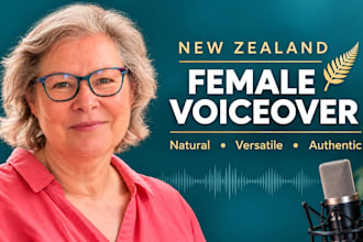 record a warm, authentic, new zealand female voiceover