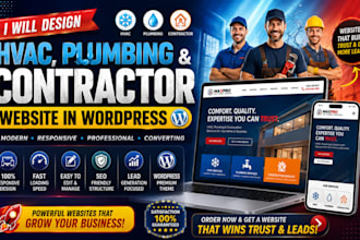 design hvac plumbing and contractor website in wordpress