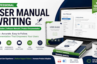 write technical user manuals, user guides and software documentation