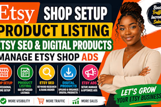 do etsy shop setup product listing etsy SEO digital product manage etsy shop ads