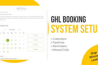 setup ghlcalendars pipeline and missed call text back