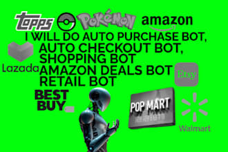 do topps retail bot, amazon deals bot shopping bot auto purchase checkout buying