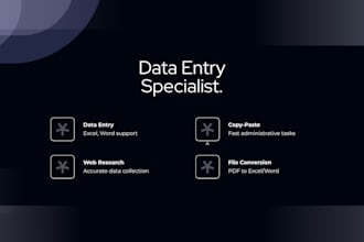 be your professional virtual assistant for data entry