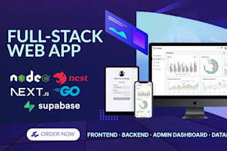build full web app, frontend ,backend, admin dashboard, files storage, database
