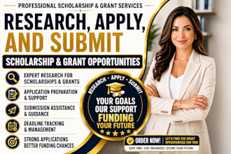 research, apply, and submit scholarship and grant opportunities