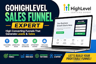 build gohighlevel sales funnel, go high level funnel builder, ghl sales funnel