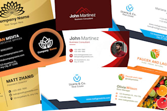 design corporate tech and numerology business cards