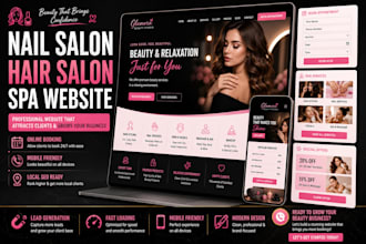 nail salon website, hair salon website, spa website design, beauty salon website