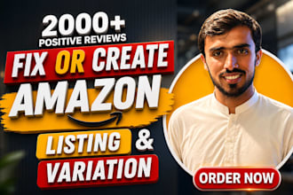 create amazon fba product listing and variation or fix amazon listing