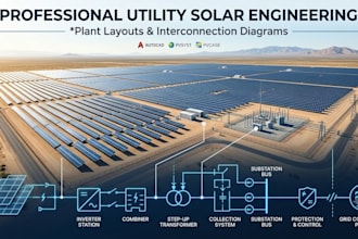 design utility solar plant layouts and interconnection single line diagrams