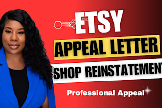 write an etsy suspension appeal letter for reinstatement