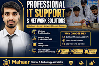 provide remote IT support, network and server configurations