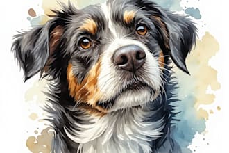 draw pet into watercolor portrait