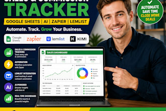 do comission tracker, sales tracker, google sheet using ai kimi, zapier lemlist