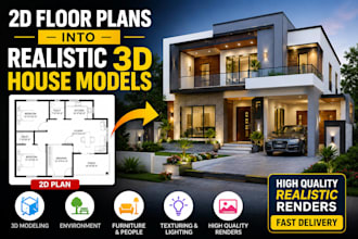convert 2d floor plans into realistic 3d house models
