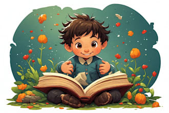 illustrate colorful children book characters