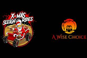 design high quality wonderful santa and owl logo with source file