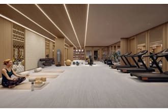 design interior gym spa salon restaurant hotel and retail store 3d rendering