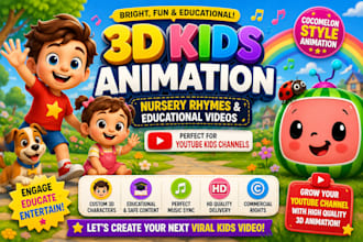 create 3d kids educational cartoon animation cocomelon style yt nursery ryhmes