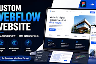 build a custom webflow website, figma to webflow, and cms integrations