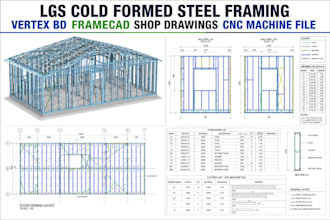 lgs cold formed steel framing vertex bd framecad shop drawings cnc machine file