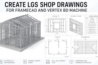 create lgs shop drawings for framecad and vertex bd machines