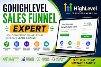 build gohighlevel sales funnel, ghl funnel builder or sales funnel