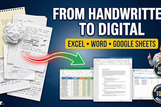 do handwritten to excel or word data entry work