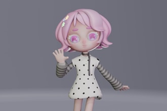 create stylized 3d character model for you