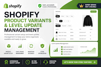 set up shopify product options, variants, and collection pages