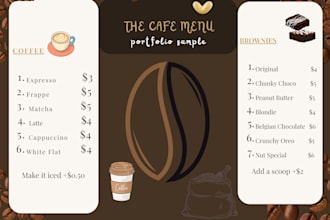 design a modern cafe menu, restaurant menu, or food menu