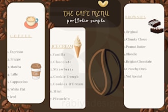 design a modern cafe menu, restaurant food menu