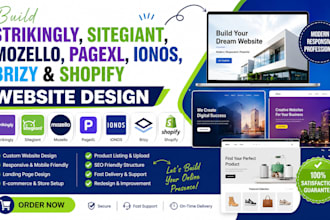 build strikingly sitegiant mozello pagexl ionos brizy shopify website design