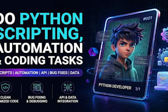 do python scripting, automation and coding tasks